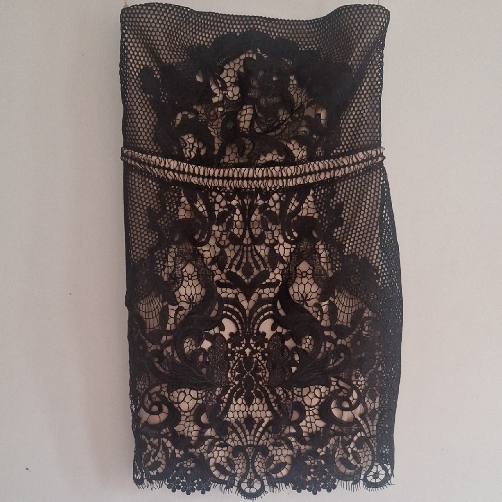 Express Black Lace Overlay Dress